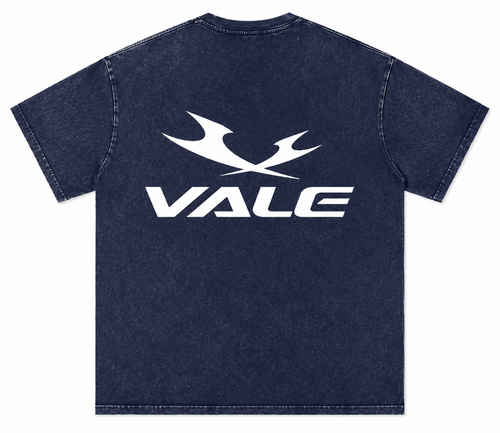 Snow Washed Oversized Cotton vale T-Shirt royal blue